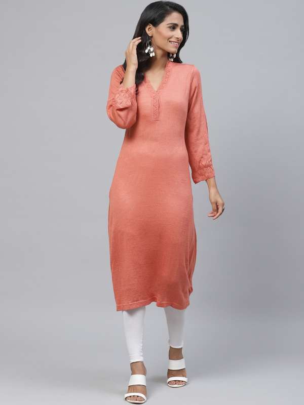 woolen kurtis myntra