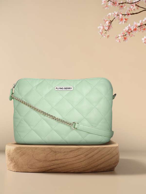 Buy Jelly Quilt Pattern Sling Bag in Mint for Women Online in India