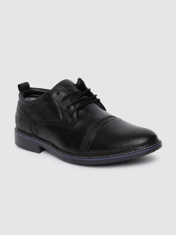 skechers black leather shoes