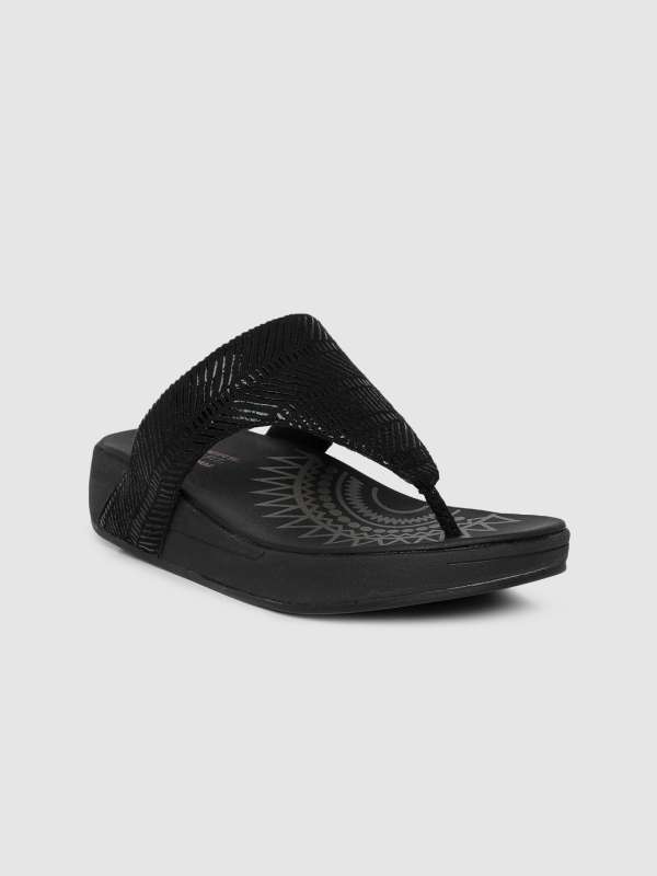 skechers black slippers