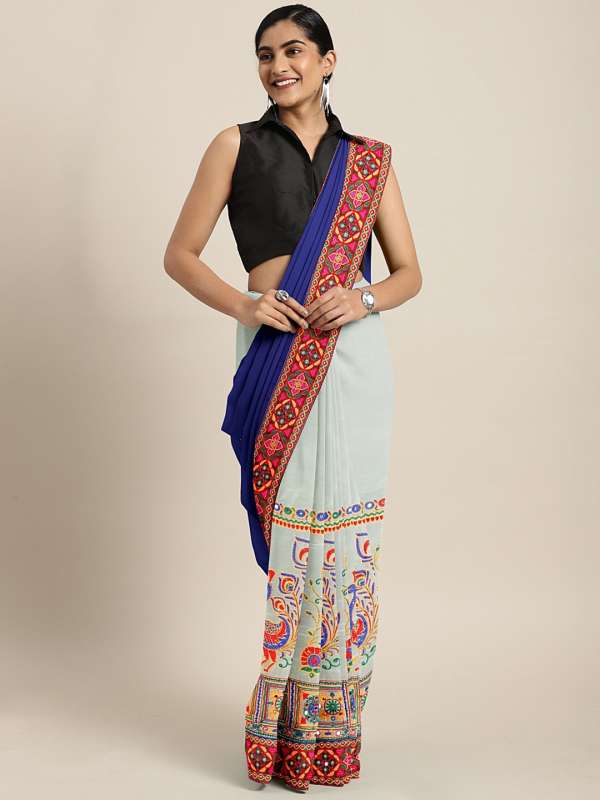 Myntra top blue saree