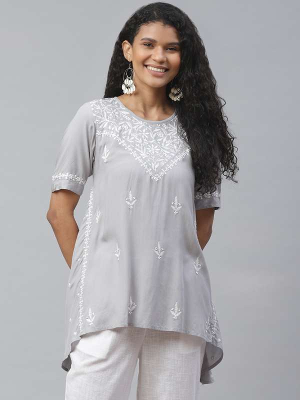 Chikankari tops myntra clearance