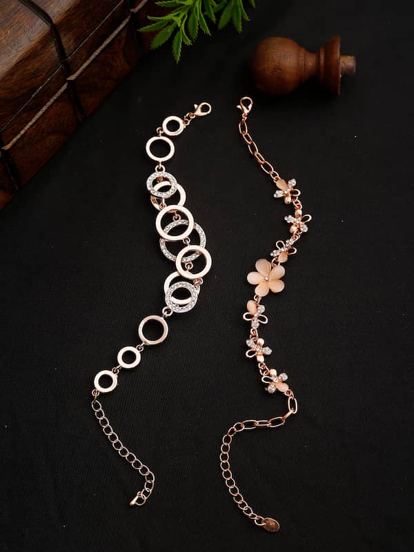 Women GoldPlated Pink Brass Tribal Charm Bracelet  DIVAWALK  Online  Shopping for Designer Jewellery Clothing Handbags in India