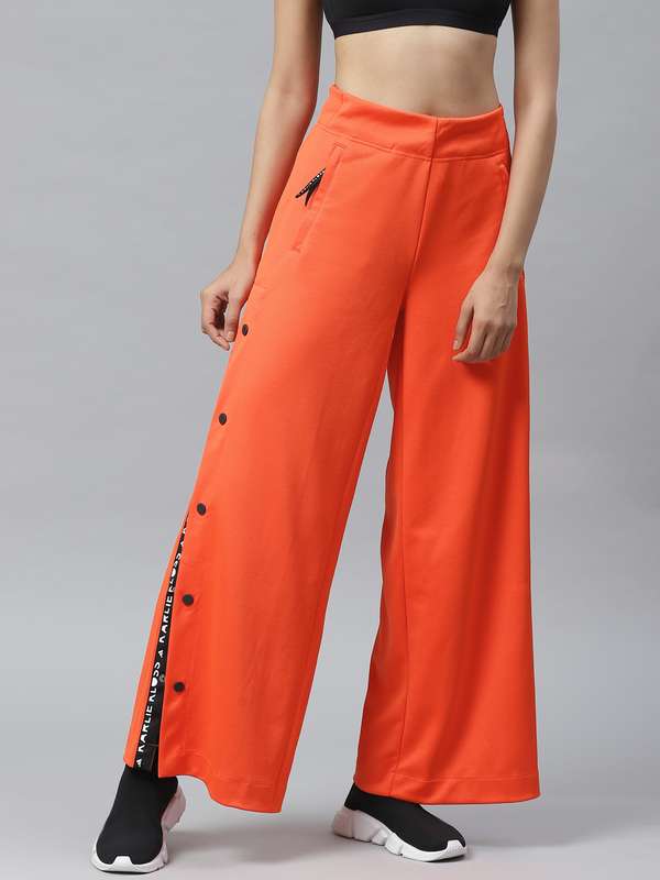 orange adidas pants womens
