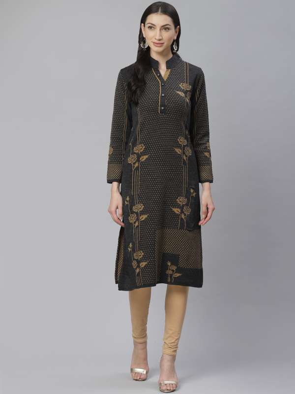 woolen kurtis myntra