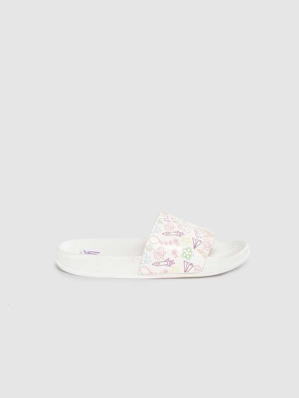 girls white slippers