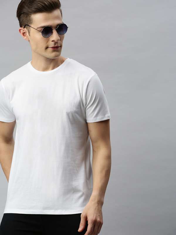 plain white t shirt myntra
