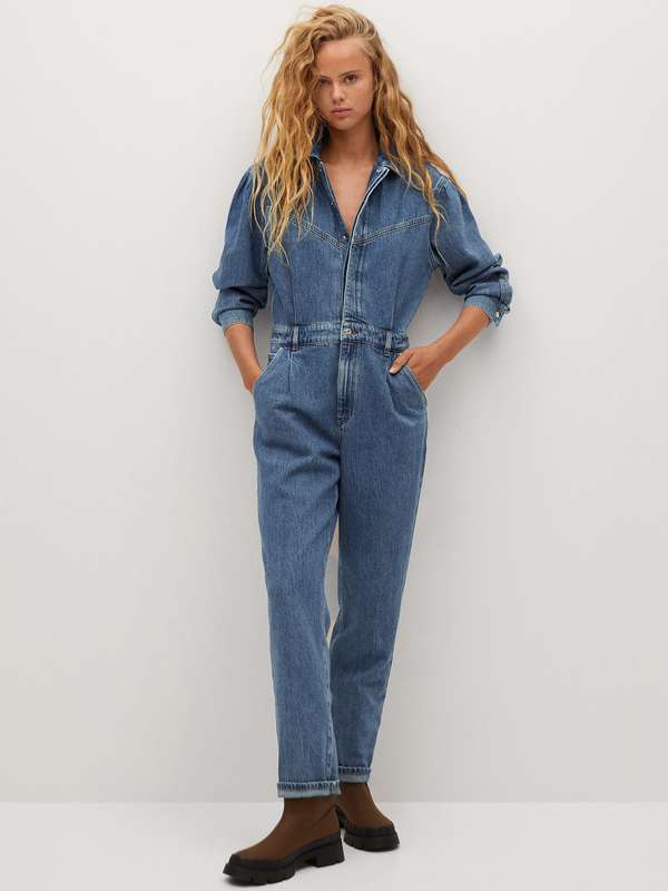 Denim jumpsuit myntra clearance