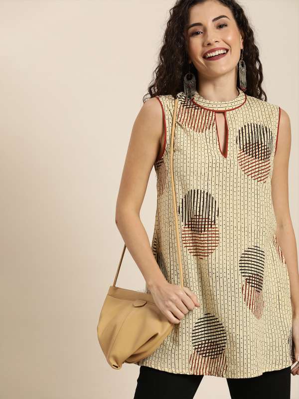 buy sleeveless kurtis online