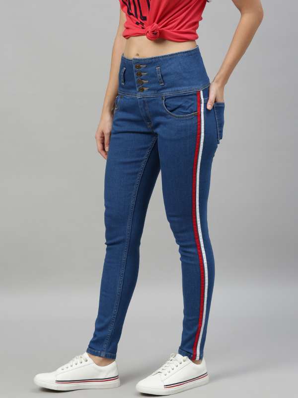 side tape jeans myntra