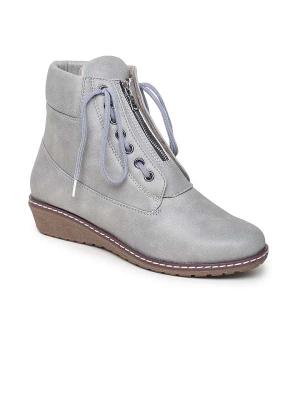 Grey high top boots sales