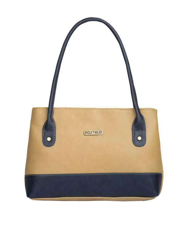 Navy Blue Beige Women Handbags Fostelo Buy Navy Blue Beige Women Handbags Fostelo online in India