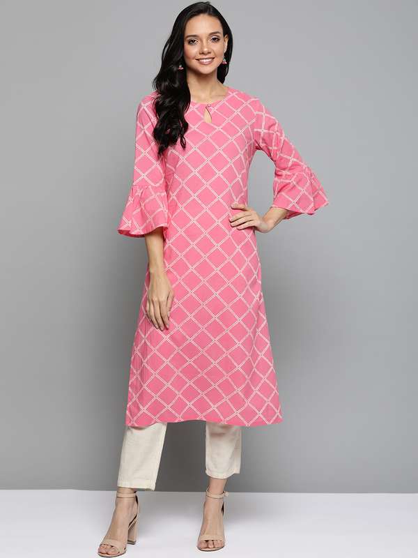 Bell sleeves kurti myntra Clearance