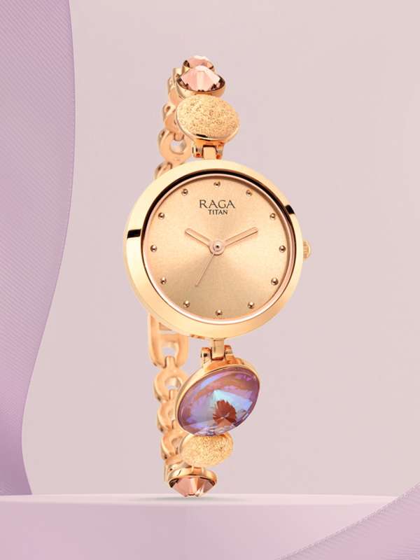 Raga titan women's gold watch best sale