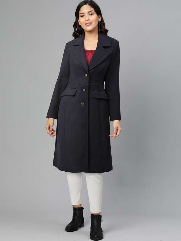 Navy coat dorothy perkins top
