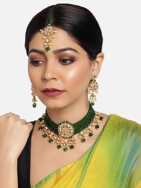 green jewellery set flipkart