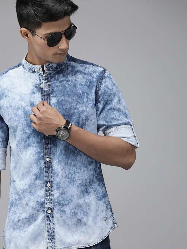 Blue Regular Fit Denim Casual Shirt 