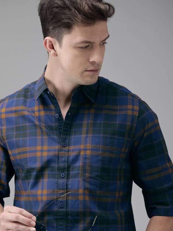 T-Shirts & Shirts, John Louis Half Sleeve Formal Blue Checkered Shirt, Size L Or 42