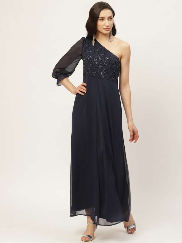 Navy blue 2025 embellished dress