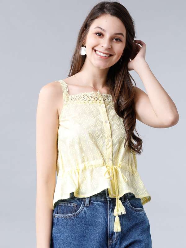 neon yellow lace top