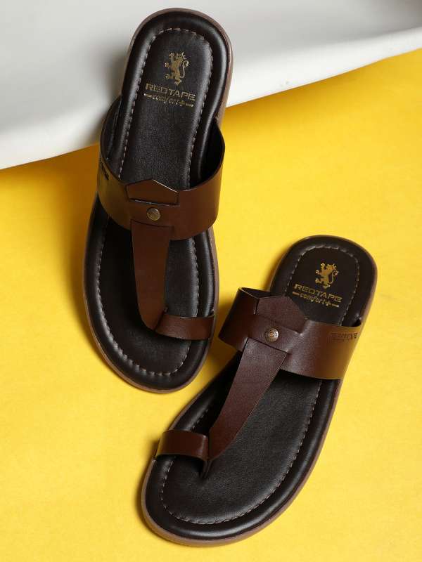 red tape leather slippers