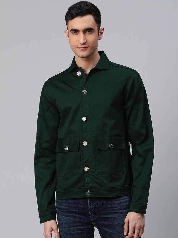 dark green denim jacket