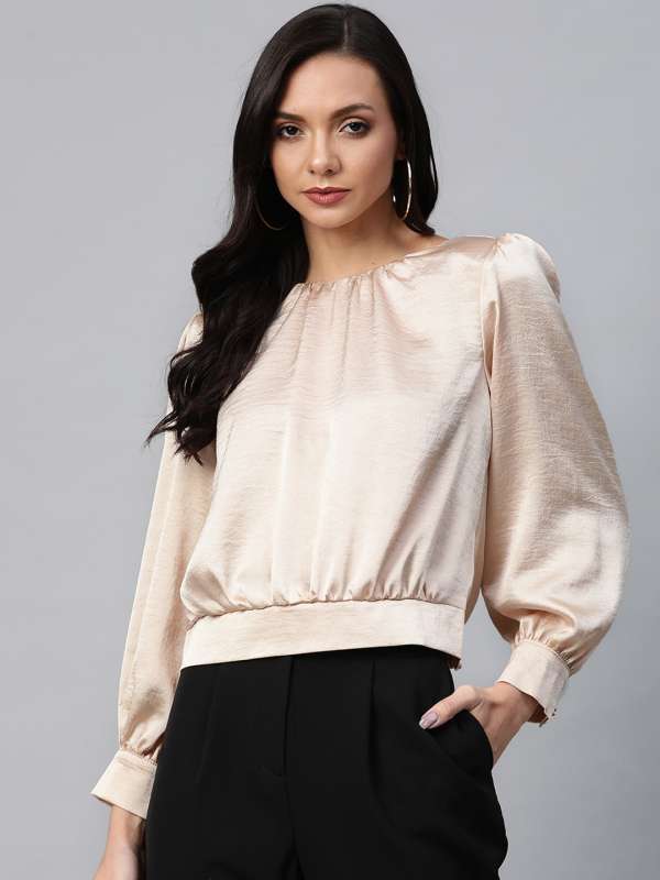 white satin shirts for ladies