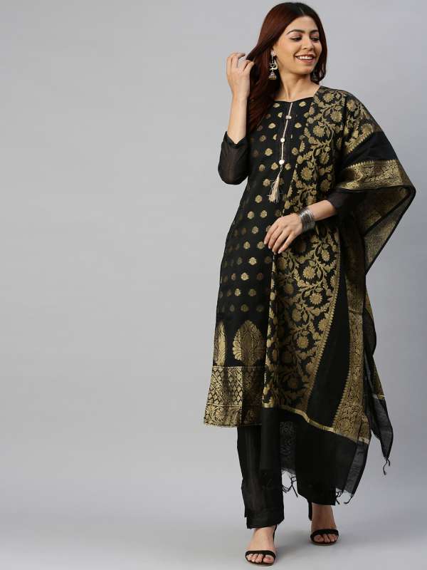 Black Dress Material Buy Black Dress Material online in India