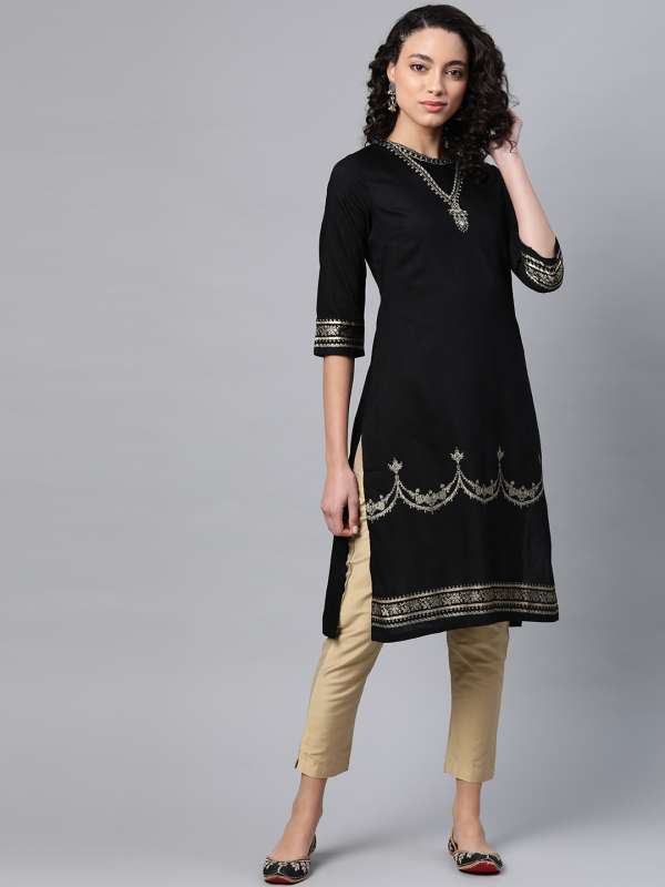 W Kurtas Black Sequin Buy W Kurtas Black Sequin online in India