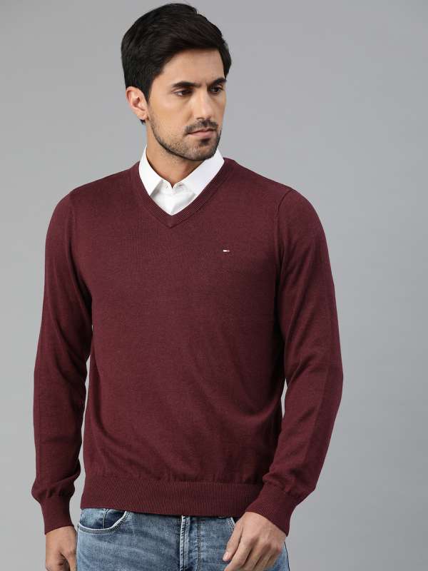 tommy hilfiger maroon sweater