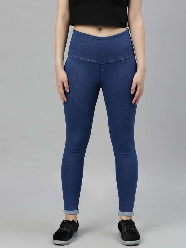 Buy PARIS HAMILTON Plus Size Women Navy Blue Solid Tummy Tucker Stretchable  Denim Jeggings - Jeggings for Women 13997006