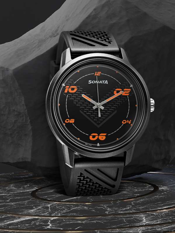 Sonata clearance watches black