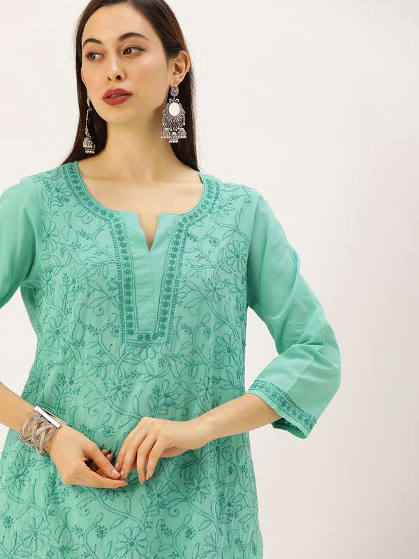 Best chikankari kurtas online clearance