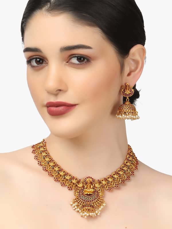 Adwitiya Collection Gold Plated Designer Necklace Set for Women