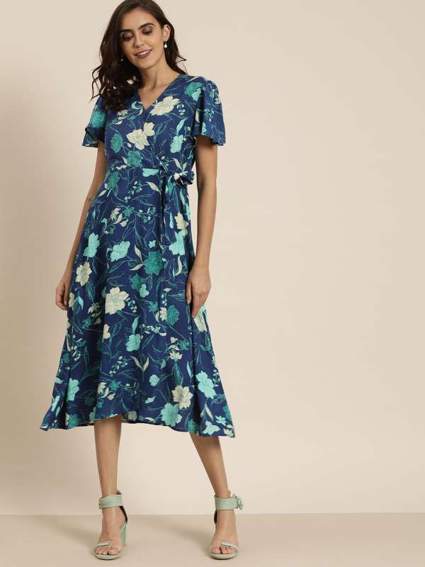 All About You Blue Printed A Line Dress Buy All About You Blue