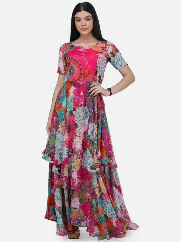 flowered chiffon gowns