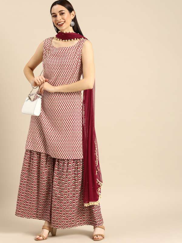 sharara suit myntra