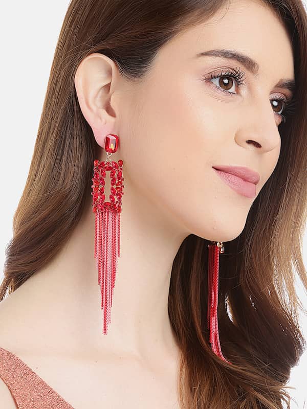 Flipkartcom  Buy RAJ JEWELLERY Ethnic Fancy Red Color Oxidized Long Big  Jhumka Earrings for Women and Girls Alloy Jhumki Earring Drops  Danglers  Chandbali Earring Online at Best Prices in India