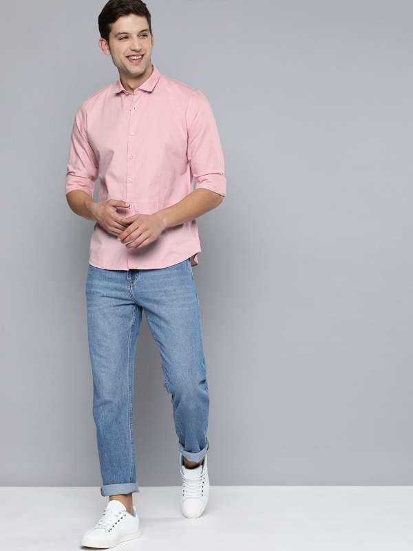 Buy Mast & Harbour Men Dusty Pink Dyed Casual Sustainable Shirt - Shirts  for Men 1352824