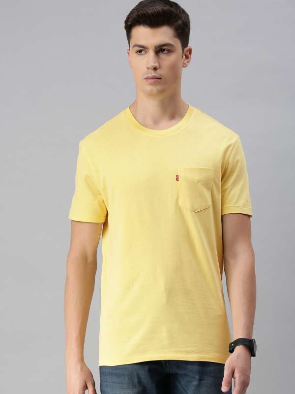 Levis Yellow Solid Round Neck Tshirts Buy Levis Yellow Solid