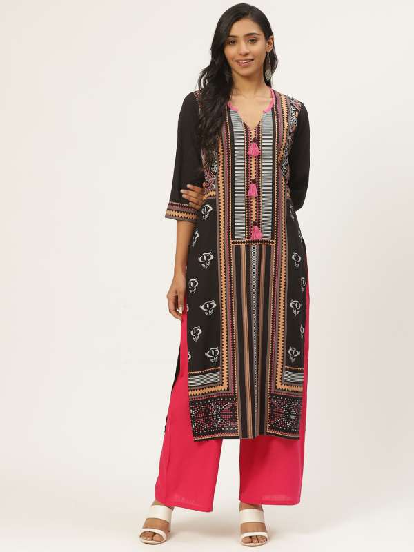 Black and white kurtis 2025