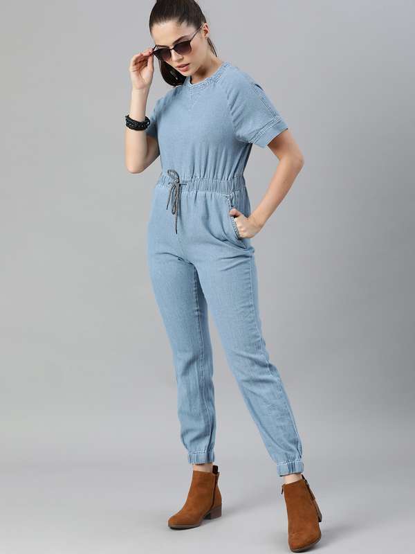 Denim jumpsuit myntra clearance