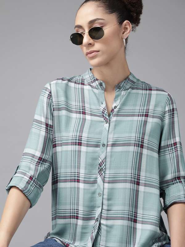 Checked shirt womens online