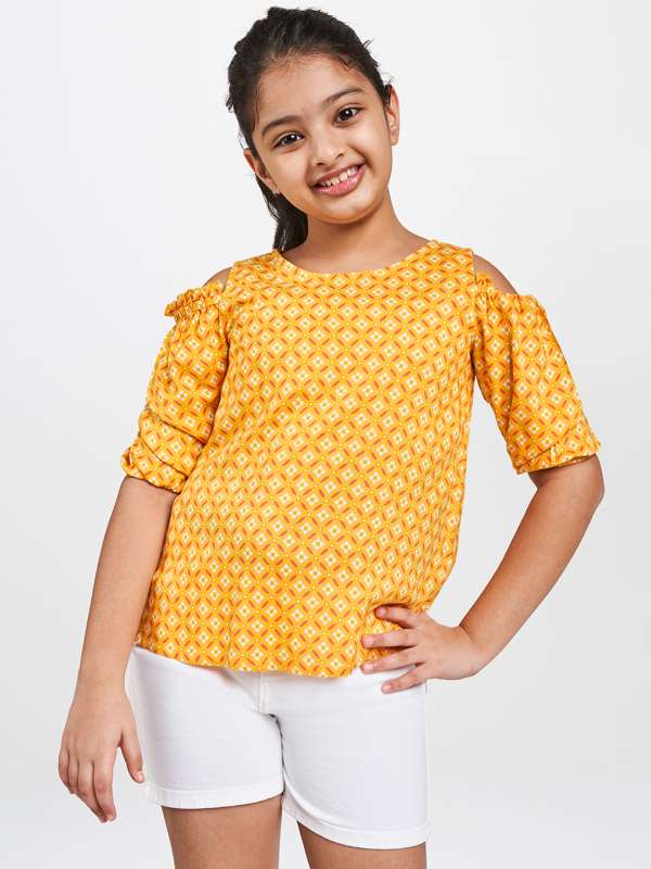 Buy GLOBAL DESI GIRLS Orange Ethnic Motifs Polyester Loose Fit Girls  Clothing Set