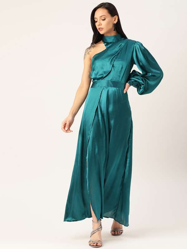 Satin dress myntra clearance