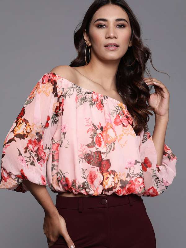 off shoulder top myntra