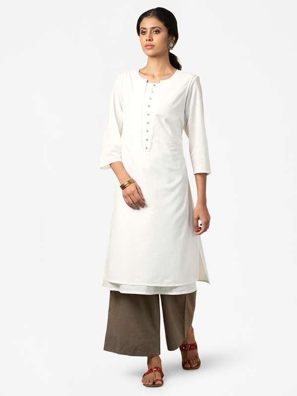 White long kurti myntra Sale
