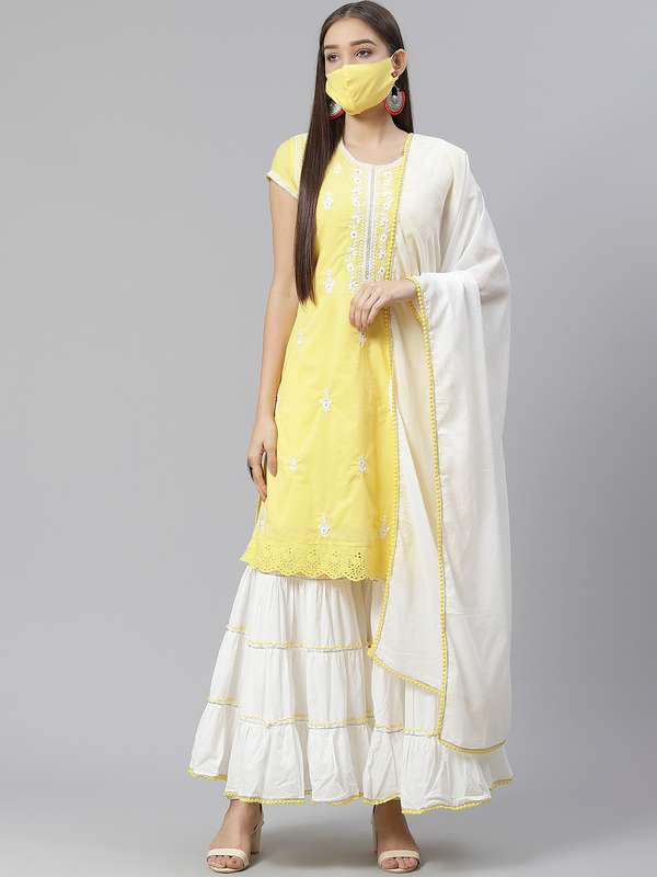 yellow sharara design