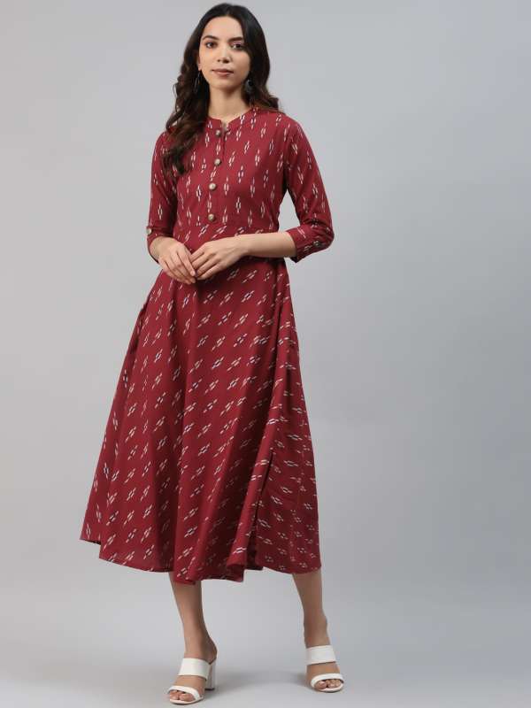 Maroon with white dress sales