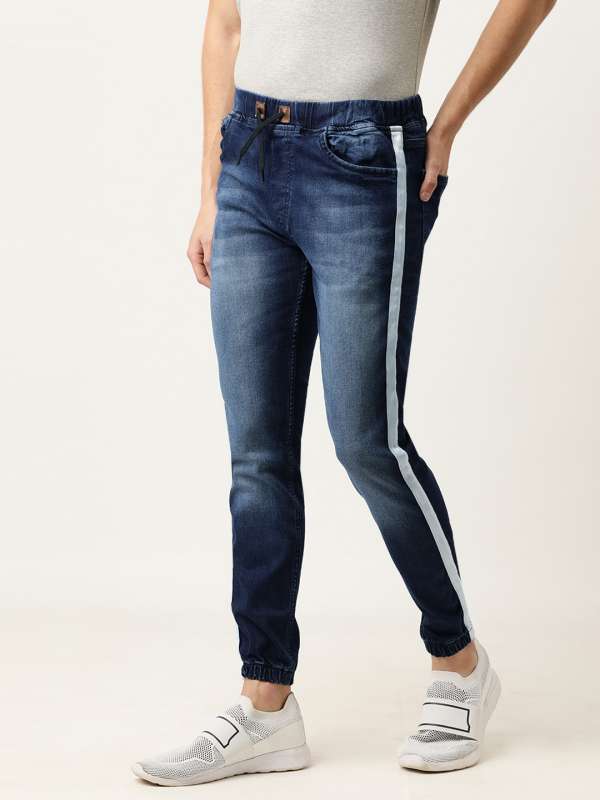 Side stripe jeans mens myntra hotsell